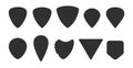 Set of guitar picks, different types of plectrums